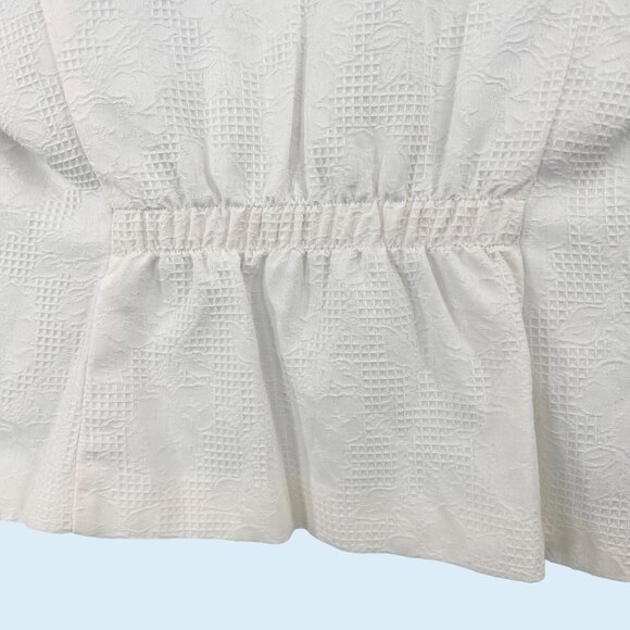 NWT VINTAGE NORTON MCNAUGHTON IVORY TEXTURED FLORAL PATTERN JACKET - 12 - Picture 5 of 6